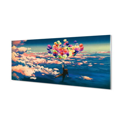 Schilderij op glas Sky clouds ballonnen
