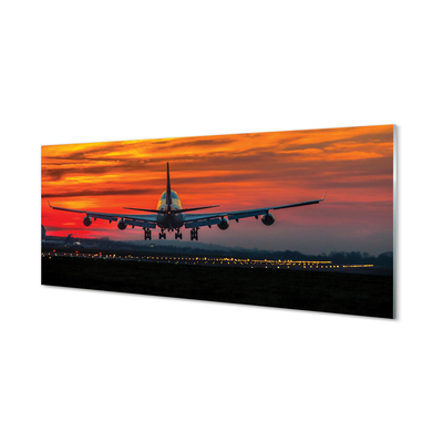Schilderij op glas West-vliegtuigwolken