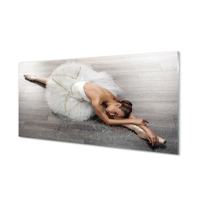 Foto schilderij op glas Vrouw witte balletjurk