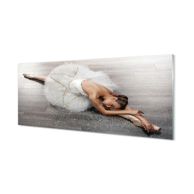 Foto schilderij op glas Vrouw witte balletjurk