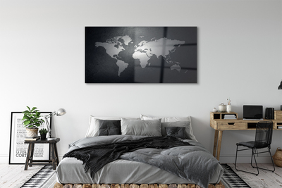 Foto schilderij op glas Zwarte achtergrond. Witte kaart