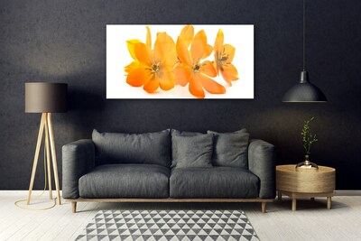 Foto op glas Oranje bloemen van de installatie