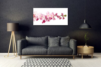 Foto op glas Cherry blossom twig