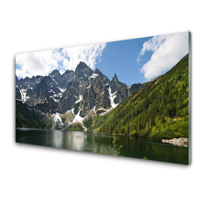 Foto op glas Lake forest mountain landscape