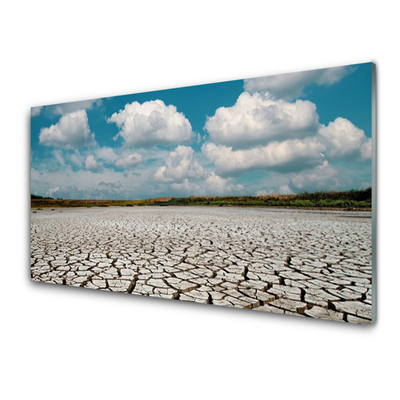 Foto op glas De gedroogde rivierlandschap