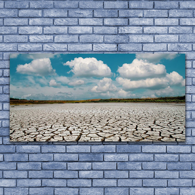 Foto op glas De gedroogde rivierlandschap