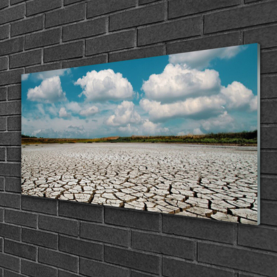 Foto op glas De gedroogde rivierlandschap