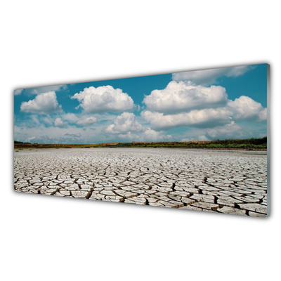 Foto op glas De gedroogde rivierlandschap