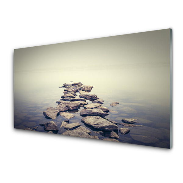 Foto op glas Rocks water landschap