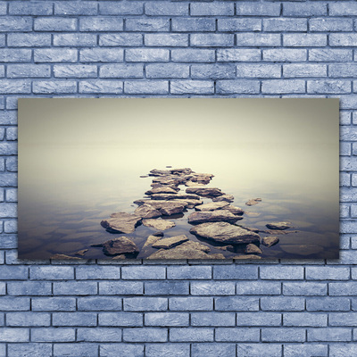 Foto op glas Rocks water landschap