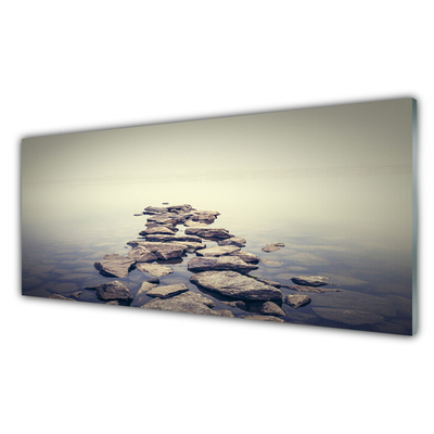 Foto op glas Rocks water landschap