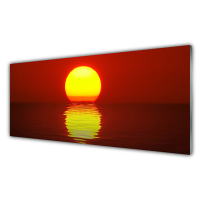 Foto op glas Landschap van de zonsondergang