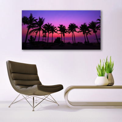 Foto op glas Palm bomen landschap