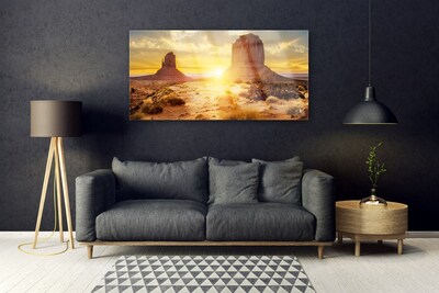 Foto op glas Desert sun landschap