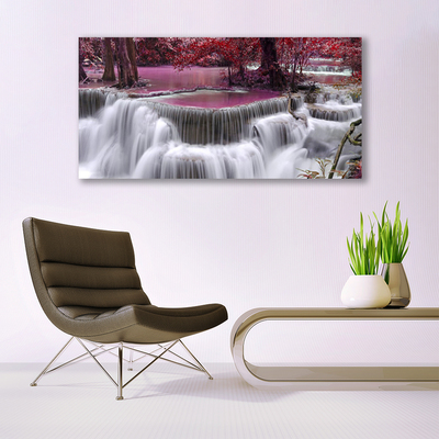 Glas schilderij Boom natuur van de waterval