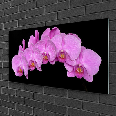 Glas schilderij Flowers on the wall