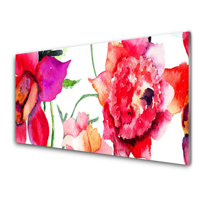 Glas schilderij Art bloemen