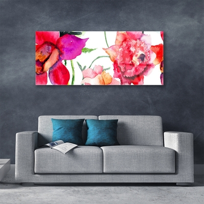 Glas schilderij Art bloemen