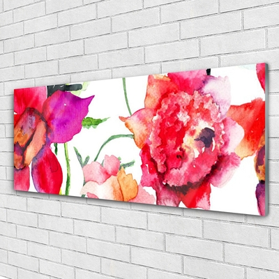 Glas schilderij Art bloemen