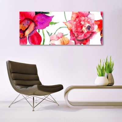 Glas schilderij Art bloemen