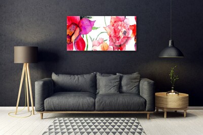 Glas schilderij Art bloemen