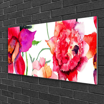 Glas schilderij Art bloemen