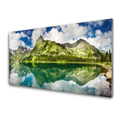 Glas schilderij Mountain lake landscape
