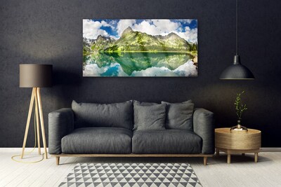 Glas schilderij Mountain lake landscape