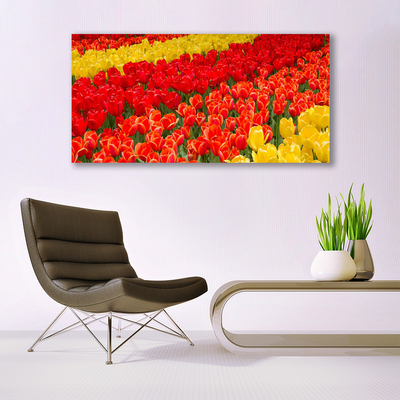 Glas schilderij Tulpen bloemen