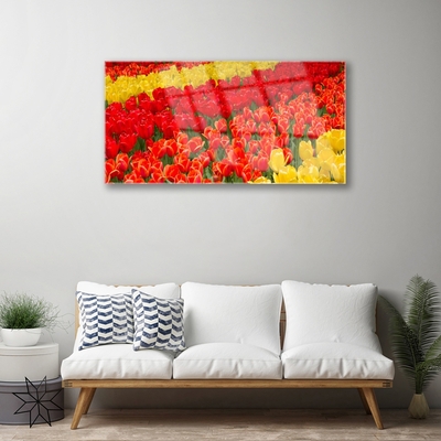 Glas schilderij Tulpen bloemen