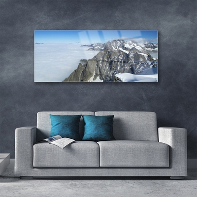 Glas schilderij Mist mountain landscape