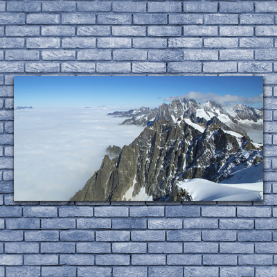 Glas schilderij Mist mountain landscape