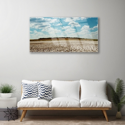 Glas schilderij Landschap van de woestijn van het zand