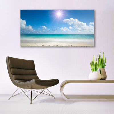 Glas schilderij Sea beach sun landschap