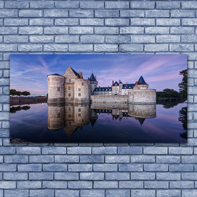 Glas schilderij Water castle architectuur