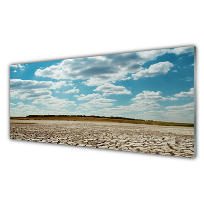 Glas schilderij Landschap van de woestijn van het zand