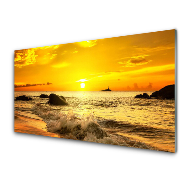Glas schilderij Ocean beach landscape
