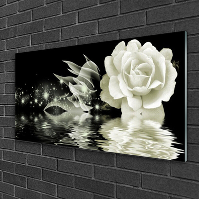 Glas schilderij Rose flower plant
