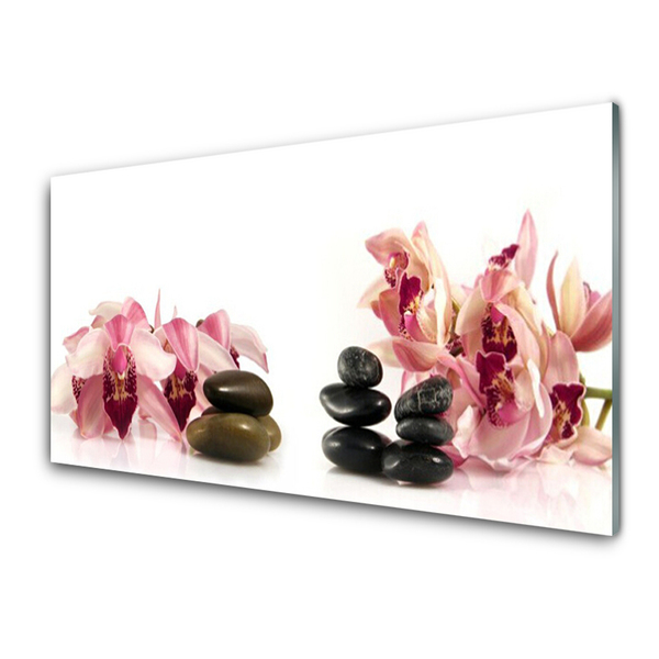 Glas schilderij Flower stones art