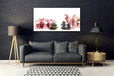 Glas schilderij Flower stones art