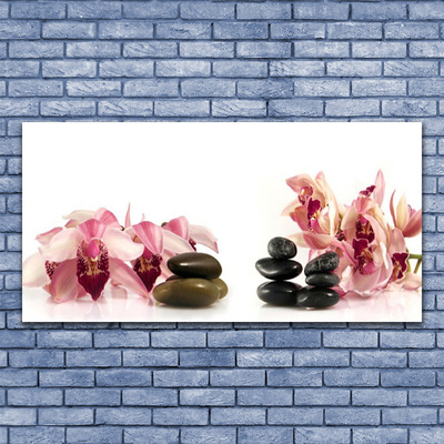 Glas schilderij Flower stones art