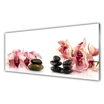 Glas schilderij Flower stones art