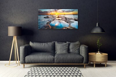 Glas schilderij Sea sun landschap