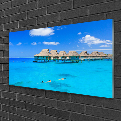 Glas schilderij Architectuur sea water