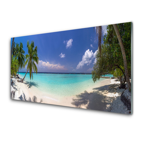 Glas schilderij Seaside palm beach landschap
