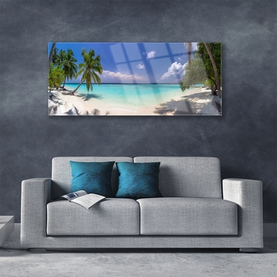 Glas schilderij Seaside palm beach landschap
