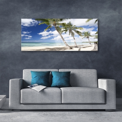 Glas schilderij Seaside palm beach landschap