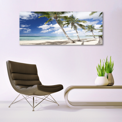 Glas schilderij Seaside palm beach landschap