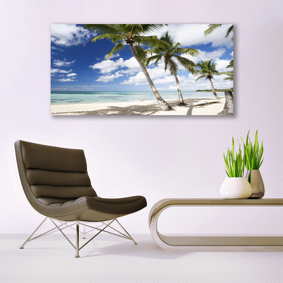 Glas schilderij Seaside palm beach landschap