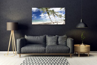 Glas schilderij Seaside palm beach landschap